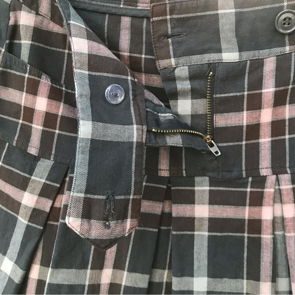 Chocolate & Pink Tartan Mini-Skirt - Picture 4 of 5